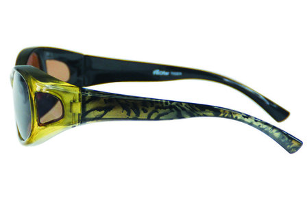 Fitover Overzet zonnebril Sonnen &Uuml;berbrillen Tiger green side 