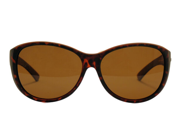 Fitover sunglasses Overzetzonnebril Sonnen Überbrillen Milano havanna front (Model: POL505)