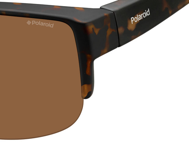 fitover sunglasses Polaroid suncover 9006 havanna close