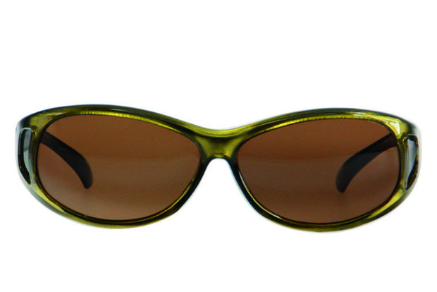 Fitover Overzet zonnebril Sonnen Überbrillen Tiger green front