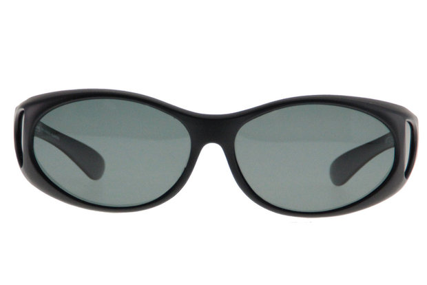 Fitover sunglasses Overzet zonnebril Sonnen Überbrillen Fitover Black front (model: WT2)