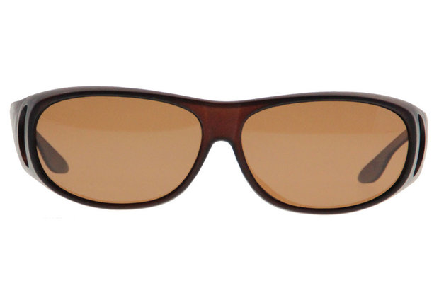 Overzet zonnebril Sonnenüberbrille Uni Brown (model WT4)